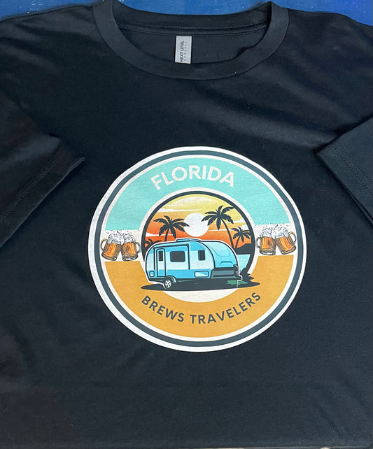 Florida Brews Traveler Short Sleeve Black Shirt
