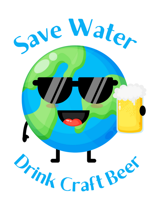 Short Sleeve "Save Water Drink Craft Beer" White Shirt